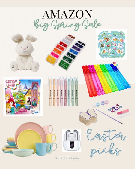 Amazon big spring sale not too late Easter picks! Gift ideas for kids, Easter gifts for teenagers, bubble wands, stickers, highlighters, stamp pads, dinnerware set, Easter brunch table setting, wireless earbuds under $50, candy land board game 

#LTKsalealert #LTKparties #LTKhome