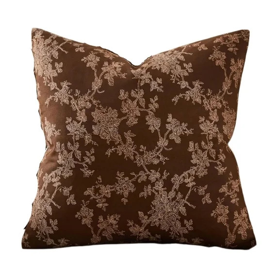 100% Cotton French Pastoral Throw Pillow Covers, 20x20 Inch Background/Brown Farmhouse Decorative... | Walmart (US)