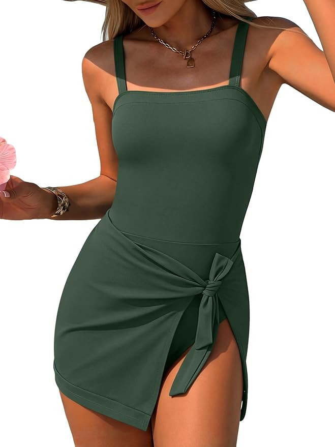 ANRABESS Swimsuits for Women One Piece Swim Dress Tummy Control Bathing Suit Full Coverage Wrap S... | Amazon (US)