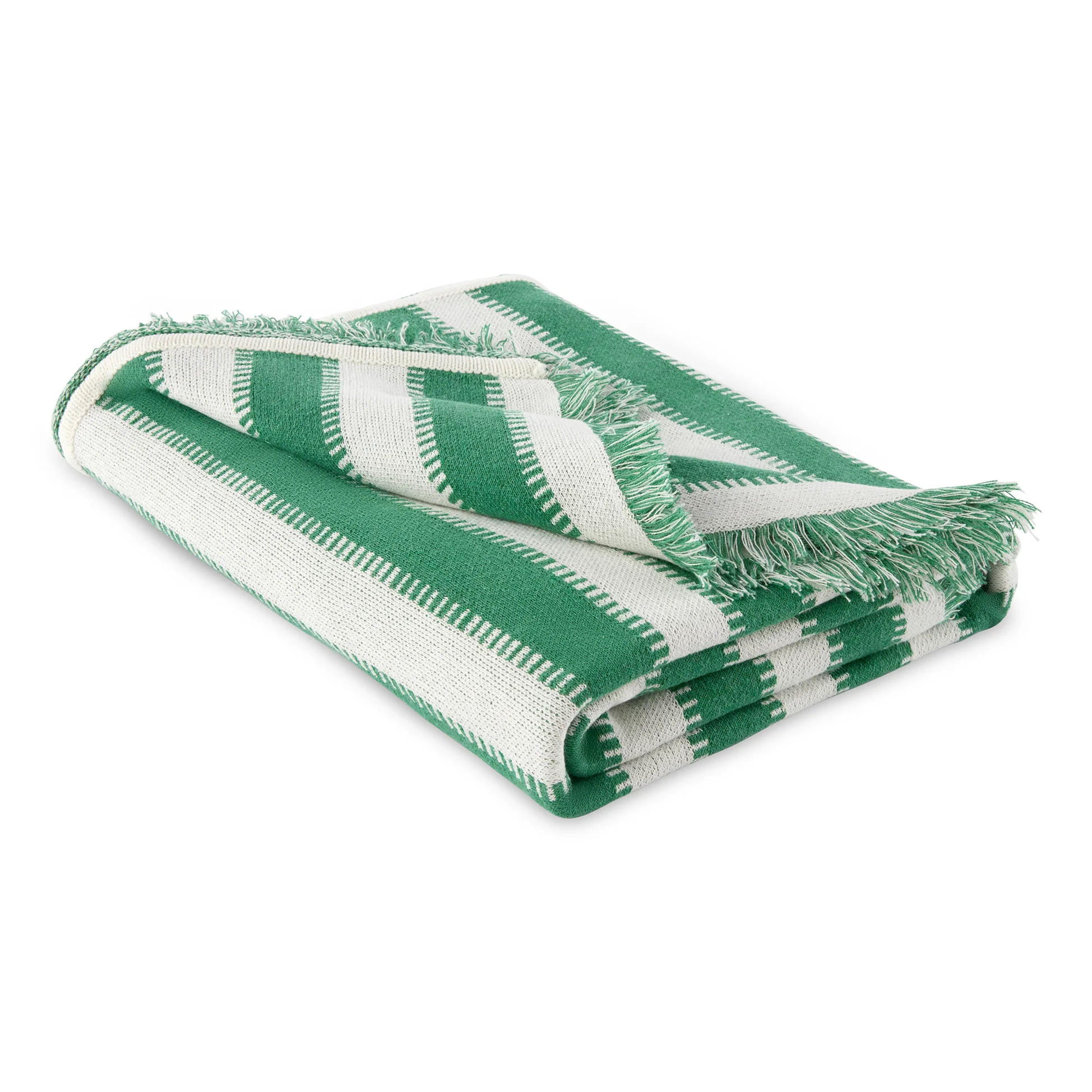 Mainstays by Becky G. & Alejandra Tapestry Knit Throw, Green Stripe, 50" x 60" | Walmart (US)