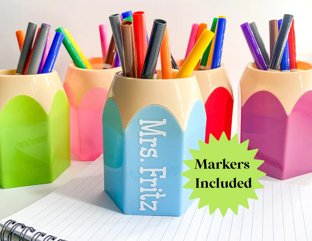 Personalized Pencil Holder for Desk Decor for Classroom Teacher Organization Preschool Teacher Gi... | Etsy (US)