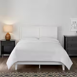 StyleWell Granbury White Wood King Platform Bed (77.17 in. W x 48 in. H) XMB2008 - STAND - The Ho... | The Home Depot