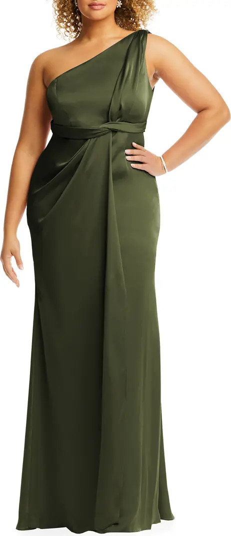 One-Shoulder Satin Gown | Nordstrom