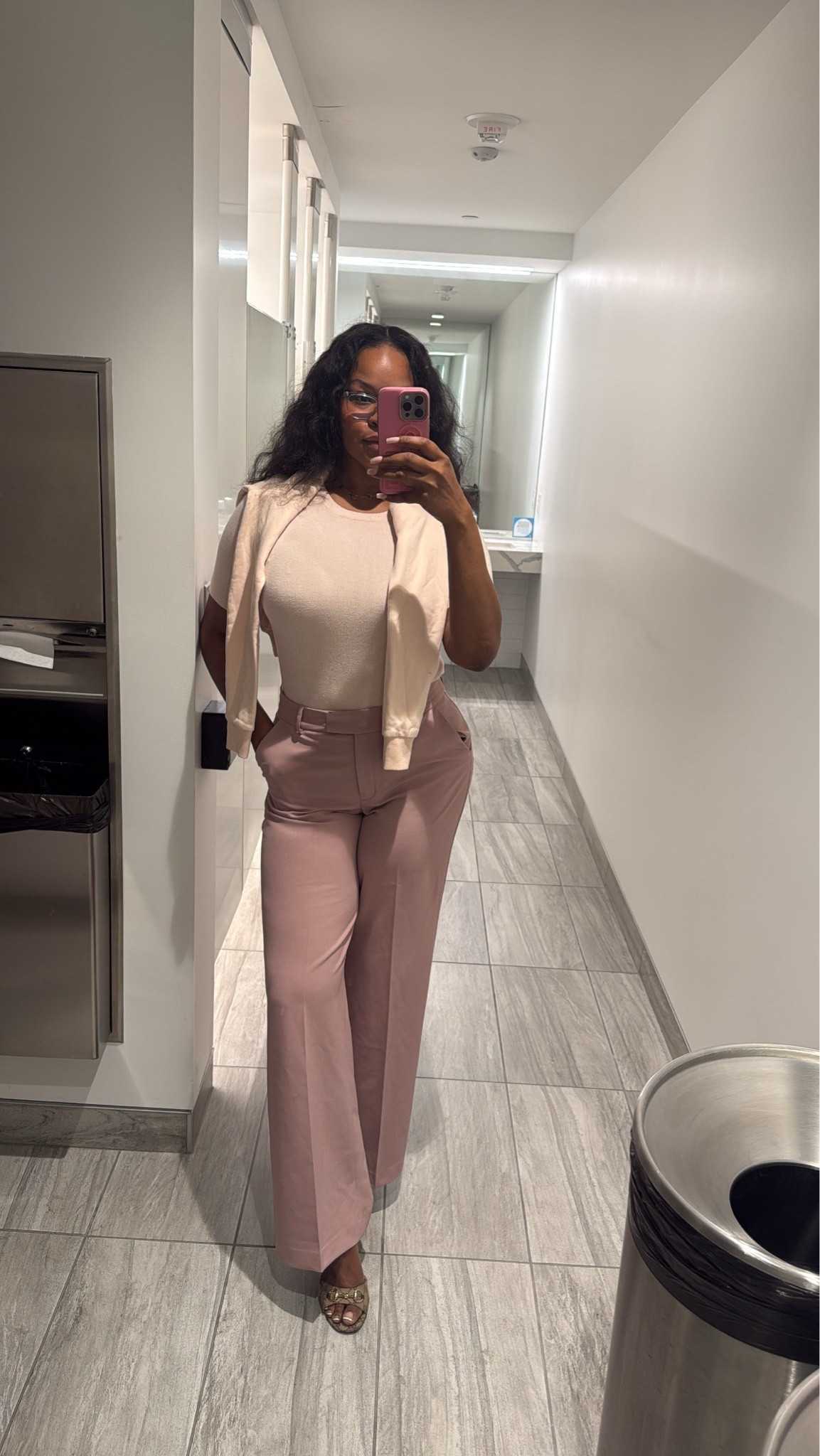 We wear pink to the office! 
Pants from Express

#LTKootd #LTKWorkwear #LTKTall