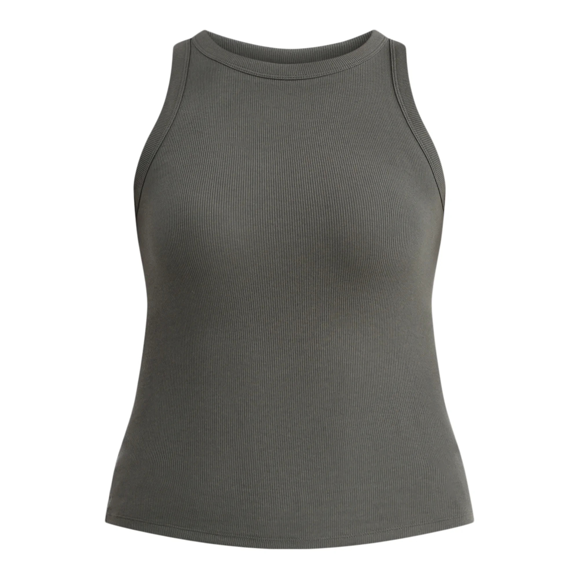 Time and Tru Women's High Neck Ribbed Tank Top, Sizes XS-XXXL | Walmart (US)