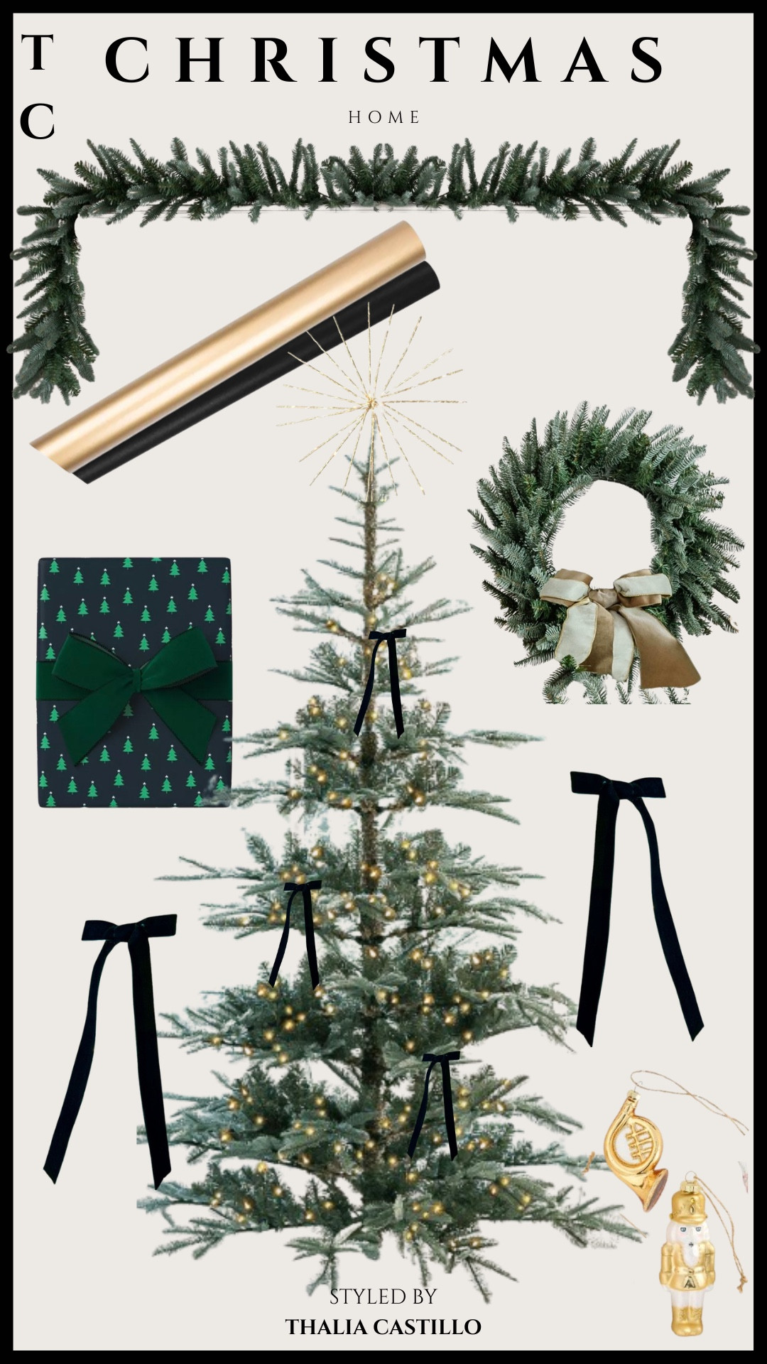 Create a cozy and elegant Christmas vibe this holiday season! 🎄✨ I’ve styled a minimalistic tree with classic black velvet bows, warm garlands, and gold accents to bring timeless beauty to your home. Perfect for adding a touch of luxury to your festive decor! Tap to shop these decor pieces and make your Christmas setup effortless and chic. Don’t forget to like, comment, and follow for more holiday styling tips! Share if you’re loving this look! #ChristmasDecor #HolidayStyle #HolidayDecor #HomeDecor #ChristmasTreeDecor #HolidayVibes #LTKHoliday #LTKHome #ShopTheLook

#LTKHoliday #LTKHome #LTKFamily