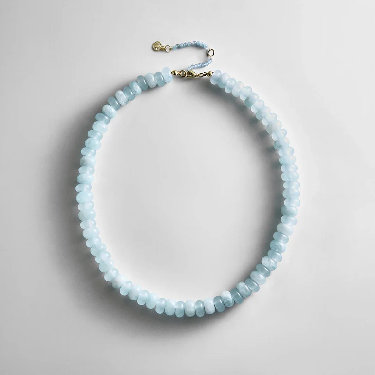 Joyce Semi-Precious Beaded Necklace - Blue Lace Agate | BaubleBar