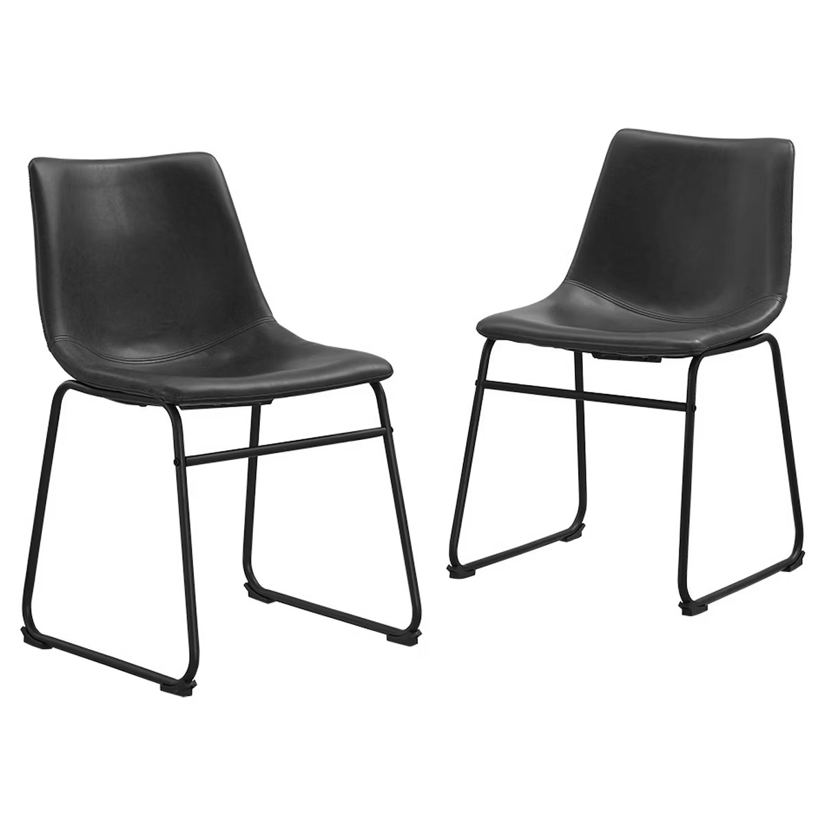 Set of 2 Laslo Modern Upholstered Faux Leather Dining Chairs - Saracina Home | Target