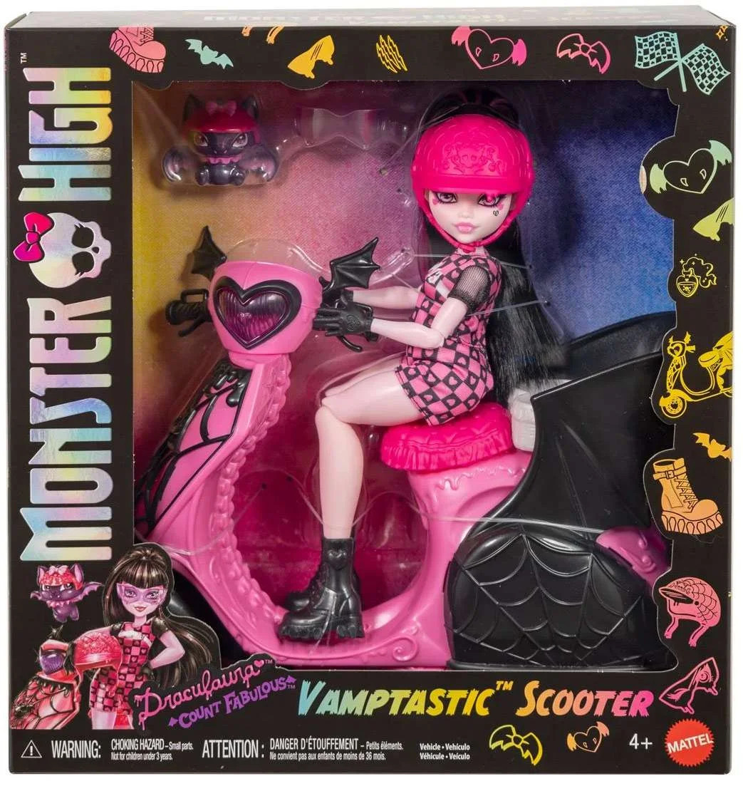 Monster High Draculaura Vamptastic Scooter Doll And Vehicle Playset 2025 Mattel | Walmart (US)