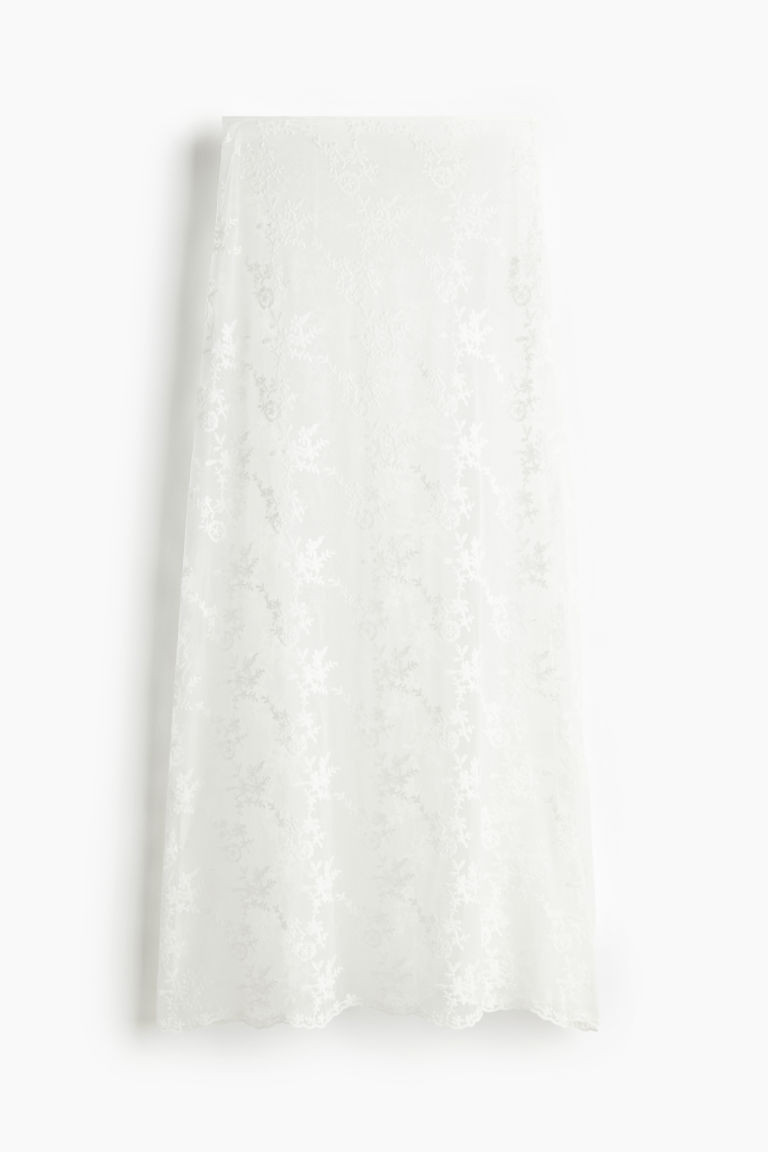 H & M - Long Lace Skirt - White | H&M (US + CA)