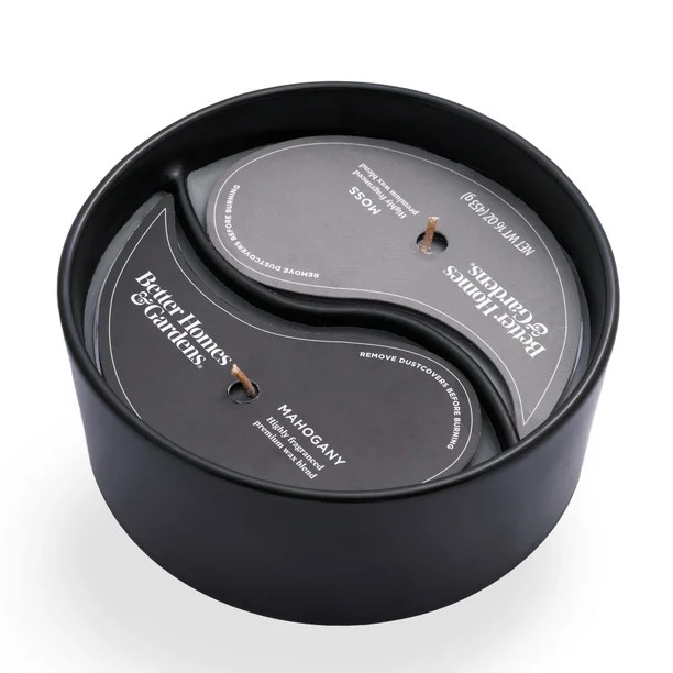 Better Homes & Gardens 16oz Mahogany & Moss Duo Scented 4-wick Ceramic Candle | Walmart (US)