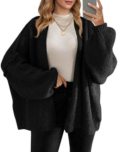 Saodimallsu Womens Oversized Cardigan Sweaters Open Front Chunky Knit Casual Long Lantern Sleeve ... | Amazon (US)