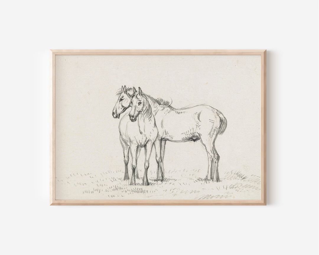 Minimalist Vintage Horse Sketch Downloadable Prints - Etsy | Etsy (US)