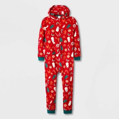 Girls' Christmas Print Union Suit - Cat & Jack™ Red | Target