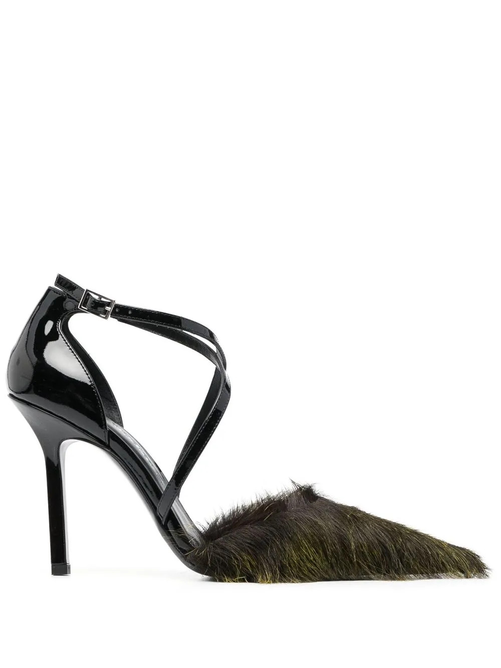 100mm fur-embellished pumps | Farfetch Global