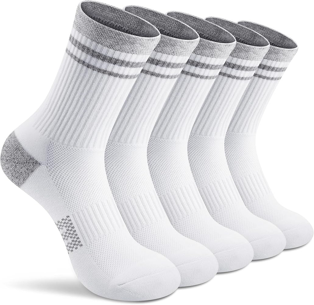 Gonii Crew Socks Women Running Hiking Thick Cushiones Athletic Socks 5-6 Pairs | Amazon (US)
