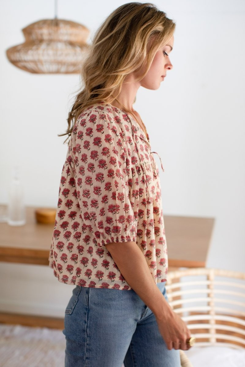 Puff Isla Top - Alma Print | Emerson Fry