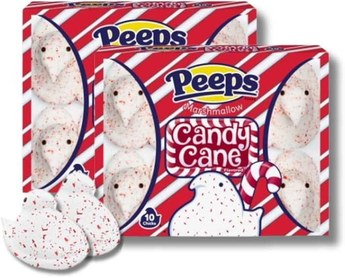Holiday Peeps - Candy Cane Chicks - Gift Pack of 2, 10 ct. Boxes By Lyza's Sweets & Treats | Amazon (US)