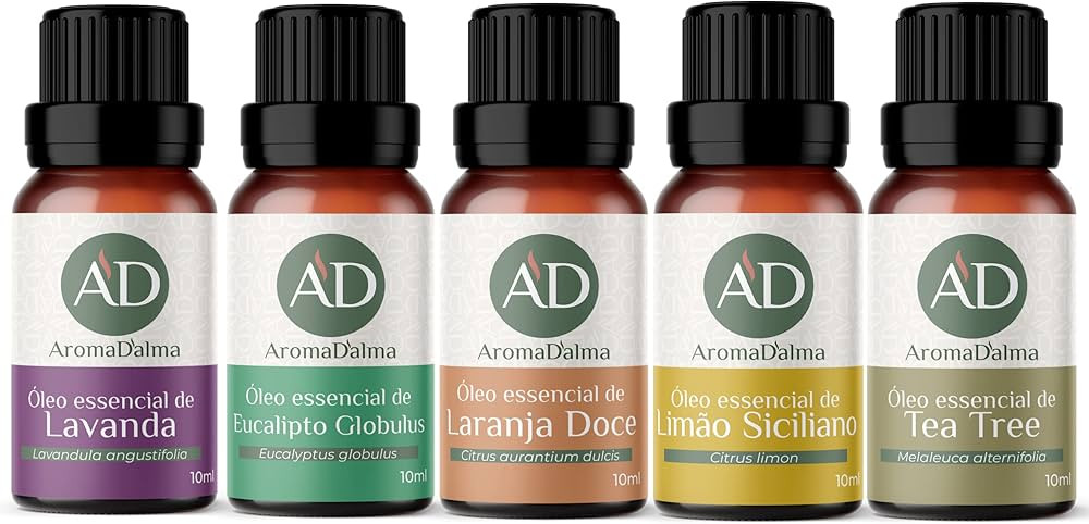 Kit Óleo Essêncial Completo Para Aromaterapia | Os 5 Aromas Mais Populares 100% Puros - Lavanda... | Amazon (BR)