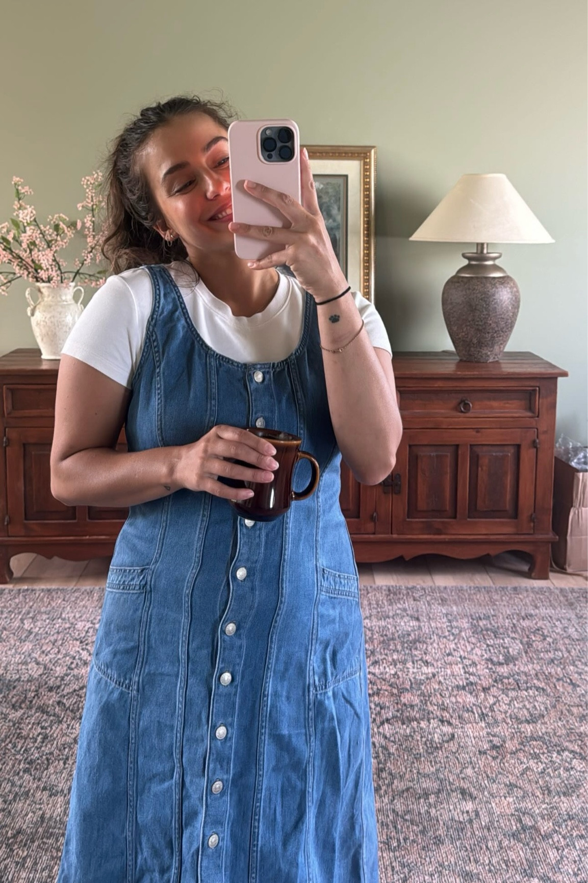 Denim Tank Dress with White Tee - linking similar options for the dress! 

#LTKStyleTip