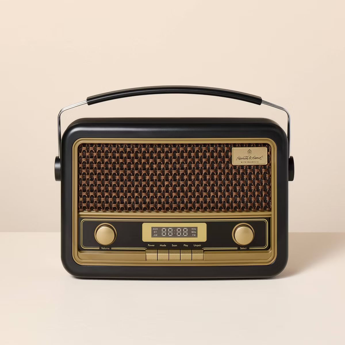 Vintage Style AM/FM Bluetooth Radio Black - Hearth & Hand™ with Magnolia | Target