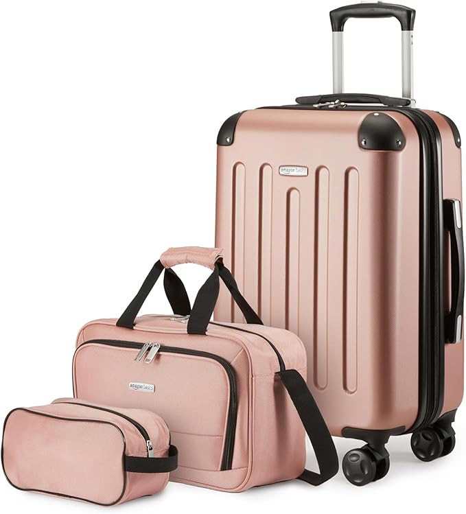 Amazon Basics 3-Piece Luggage Set, Including One 22" Expandable Hardside Suitcase With 8 Spinner ... | Amazon (US)