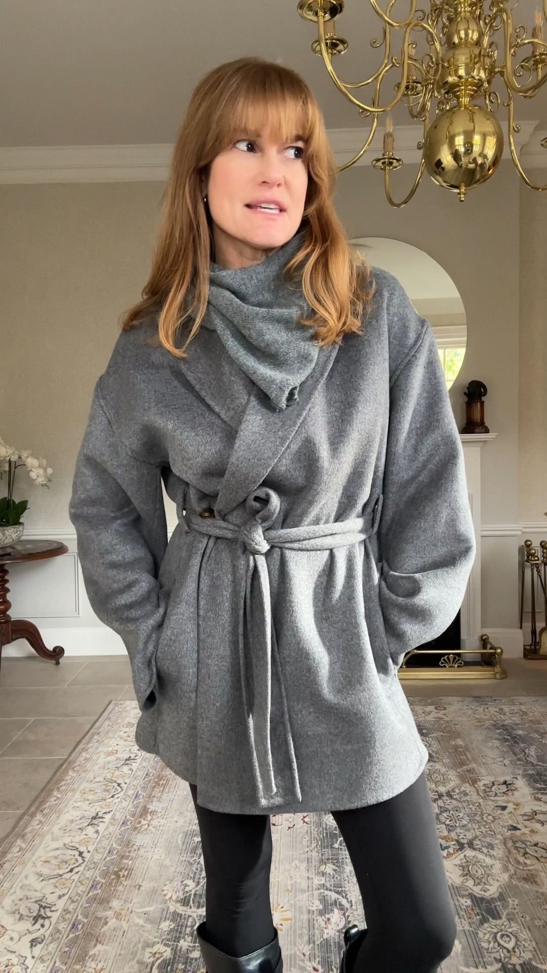 Leggings outfit of the day
Autumn outfit UK
Belted coat size S
Knee high boots
Triangle scarf 

#LTKuk #LTKstyletip #LTKautumn