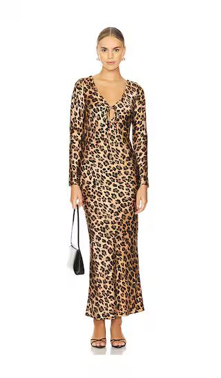 Verona Printed Satin Dress in Leopard | Revolve Clothing (Global)