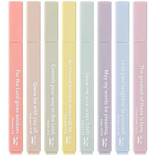Mr. Pen- Bible Highlighters with Bible Verses, 8 Pack, Assorted Colors, Aesthetic Highlighters, Markers No Bleed Through | Amazon (US)