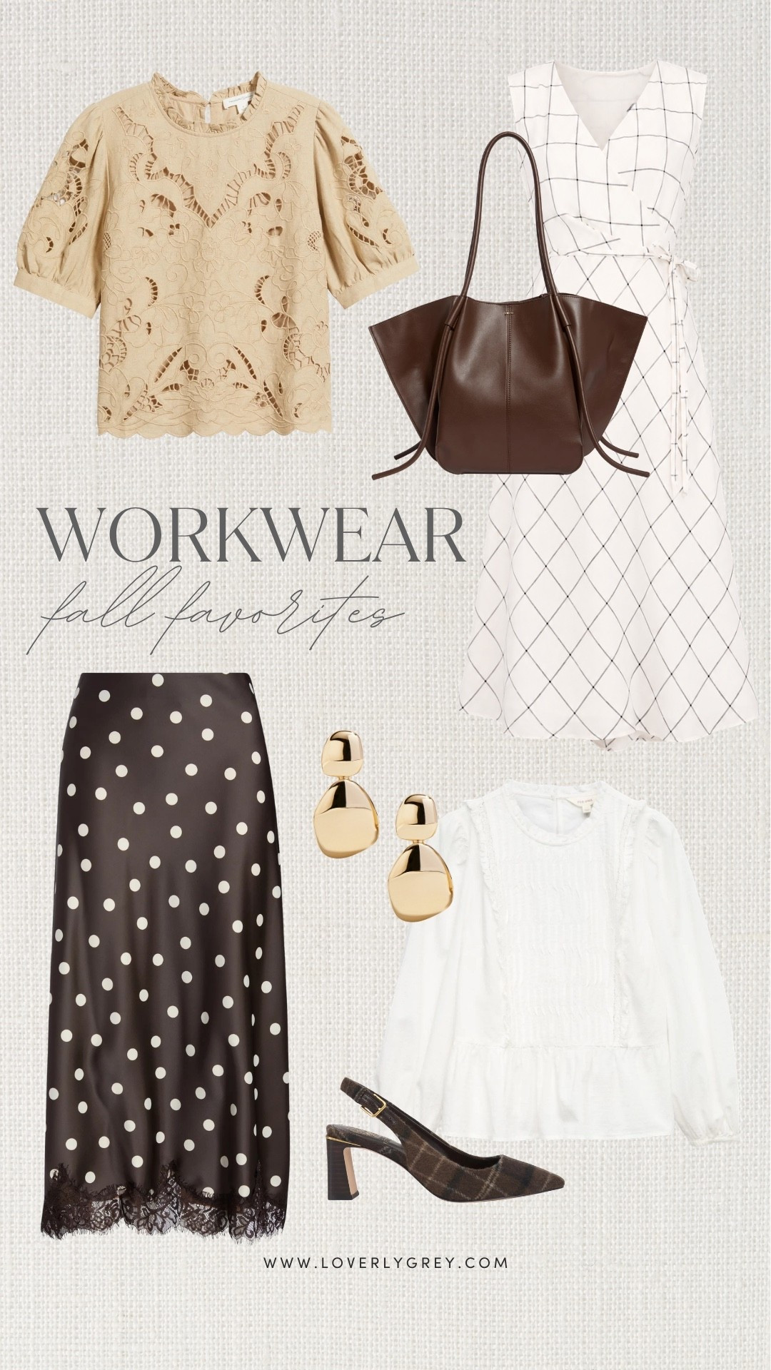 These women’s fall workwear pieces are exactly what I want to wear when I need to look polished but still feel like myself! Lace blouses, printed midi skirts, fall slingback heels and a great brown tote make it easy to build feminine work outfits for fall with plenty of personality.

#LTKWorkwear #LTKSeasonal