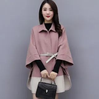 Color Block Cape Jacket | YesStyle Global