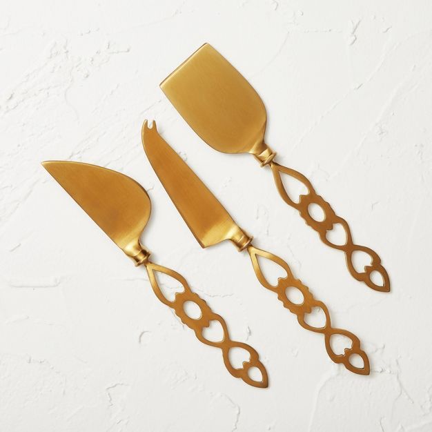 3pc Metal Cheese Utensil Set Gold - Opalhouse™ designed with Jungalow™ | Target