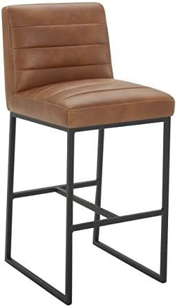Amazon Brand – Rivet Decatur Modern Faux Leather Kitchen Bar Stool, 41"H, Tan Brown | Amazon (US)