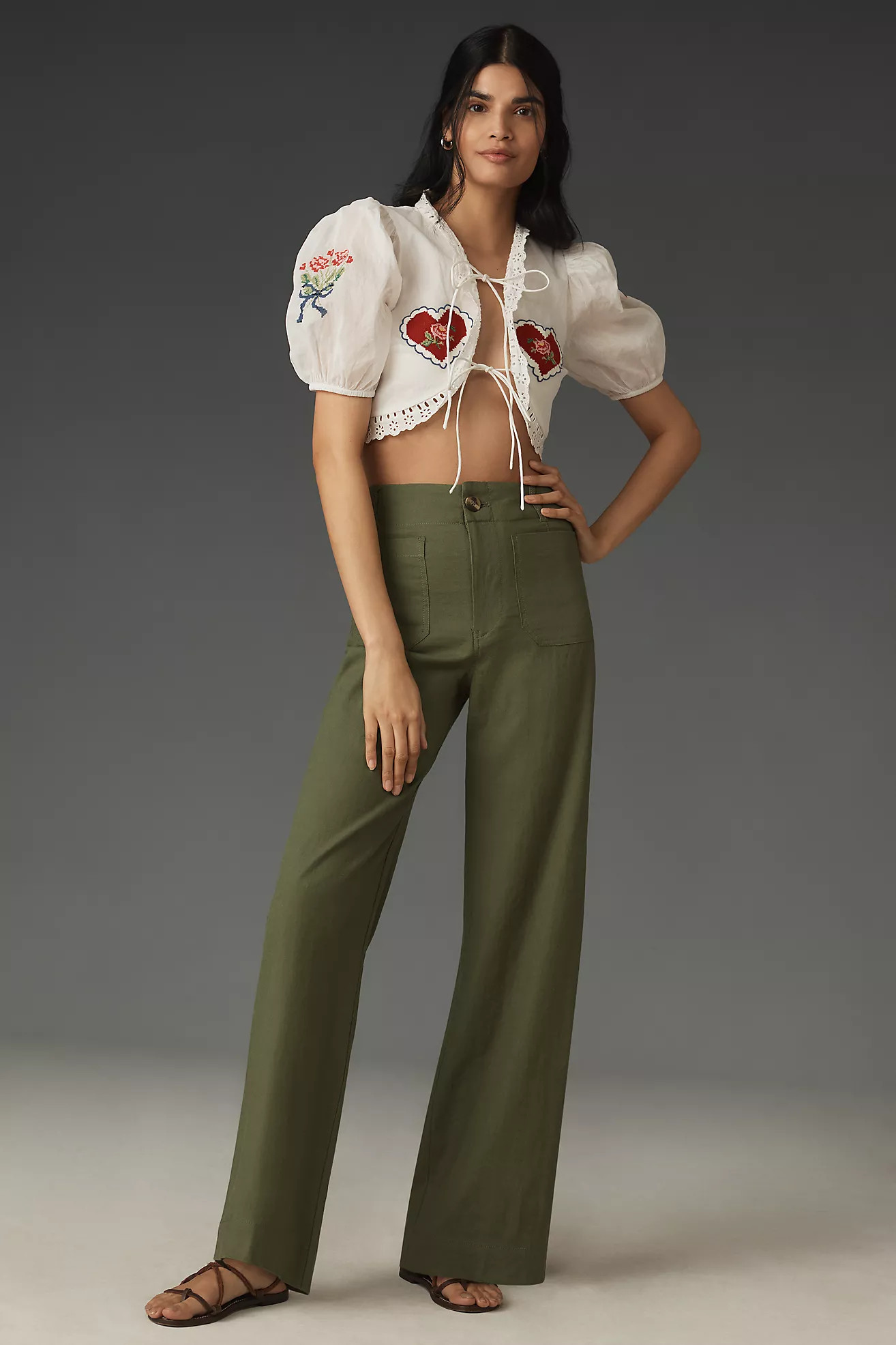 The Colette Full-Length Wide-Leg Pants by Maeve: Beachy Linen Edition | Anthropologie (US)