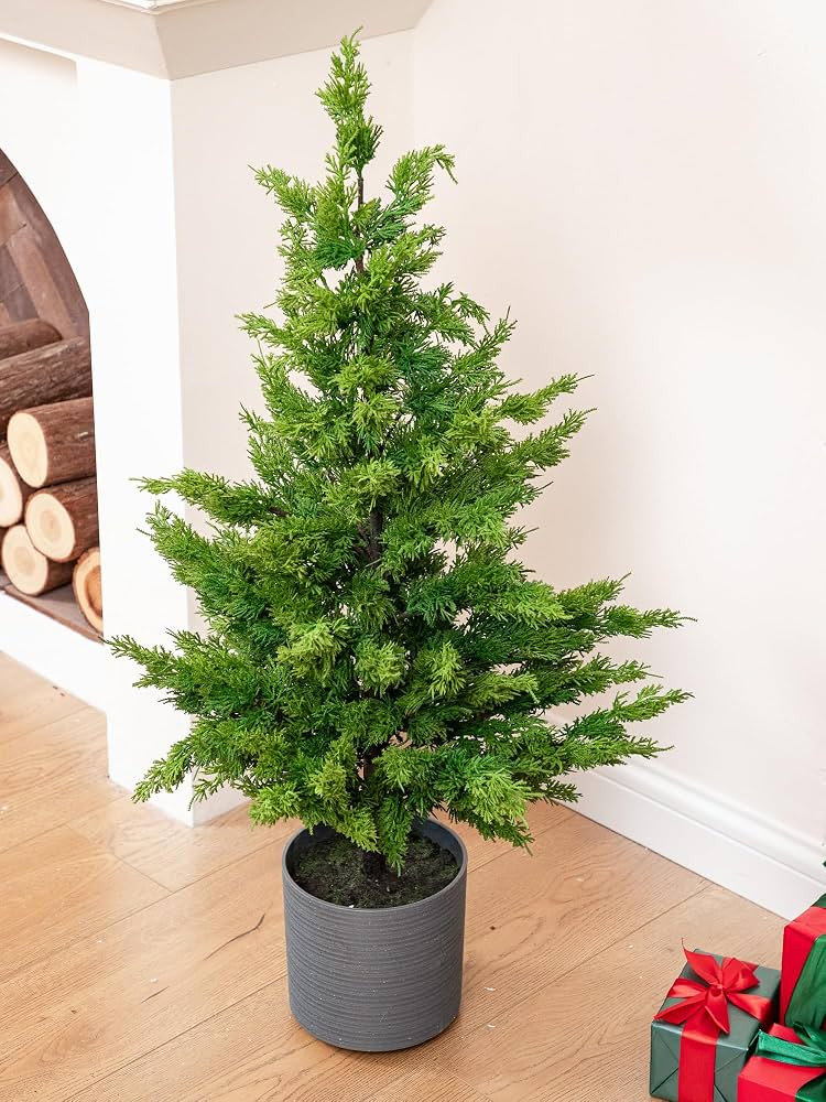 36’’ Cedar Pine Tree with Pot 36’’ Realistic Artificial Small Christmas Tree with Pot for... | Amazon (US)