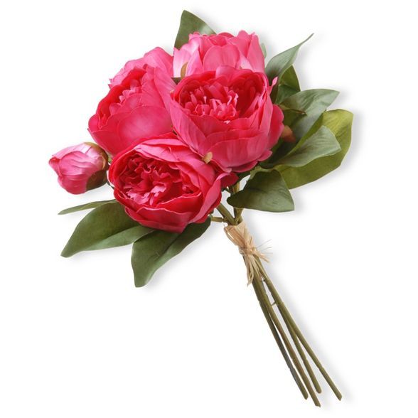 12" Bright Pink Peony Bundle - National Tree Company | Target