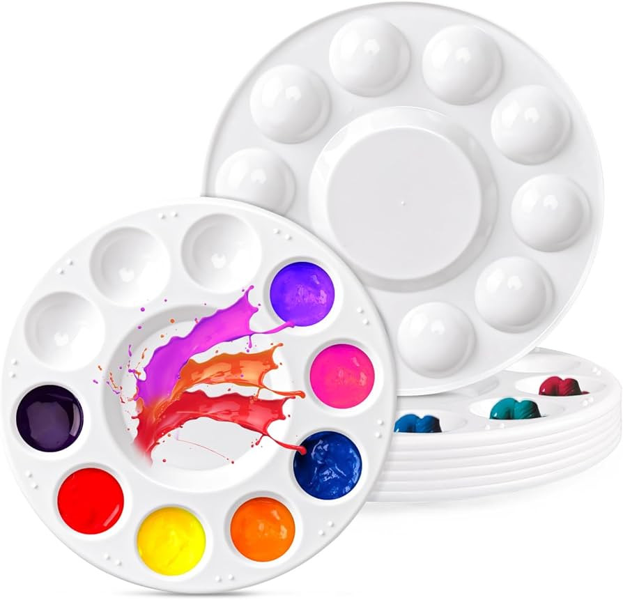 8Pcs Paint Tray Palettes, Plastic Paint Pallets, Watercolor Palette Painting Tray for Painting Pa... | Amazon (US)