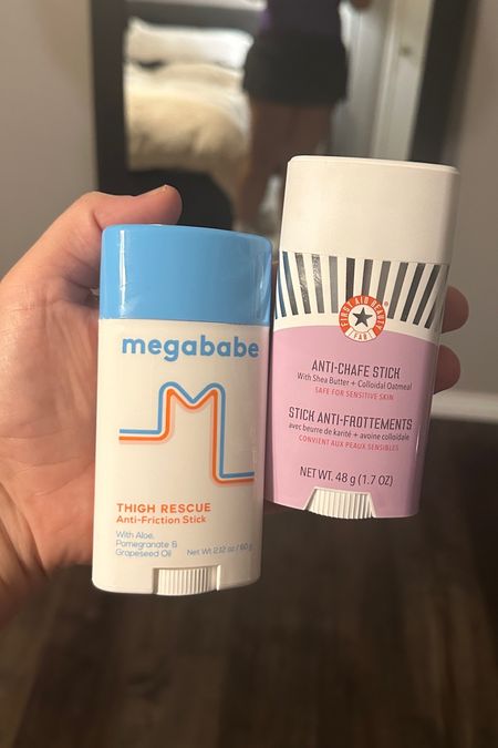 What I wear with skirts/shorts/dresses to prevent thigh chafing. These anti chafe products keep the chub rub away. Megababe thigh rescue and first aid beauty anti chafe stick  — megababe on sale for $10 at ulta right now! 

#LTKfindsunder50 #LTKstyletip #LTKbeauty
