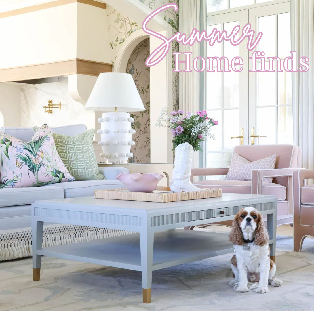 summer home decor, summer home finds, pastel home decor, pink home decor, coastal grandma decor, preppy home decor, feminine home decor, chic living room, cottage style decor, southern home style, colorful home decor, cozy living room, luxury home inspo, bright interiors, airy home decor, elegant home styling, classic home decor, traditional home decor, pink and green decor, palm print pillows, grandmillennial style, coffee table styling, living room inspo, designer inspired decor, pottery barn style, serena and lily inspired, target home, amazon home finds, LTK home, home styling ideas, aesthetic living room, cozy home aesthetic, summer decorating ideas, neutral home decor, pastel aesthetic, feminine aesthetic, floral decor, chic apartment decor, luxury apartment decor, beach house decor, classy home decor, home inspiration, cute home finds, statement lamp, pink accents, gold accents, elegant interiors, colorful interiors, cozy apartment decor, southern charm decor, home decor inspiration, coffee table decor, summer aesthetic, girly home decor, designer home inspo
