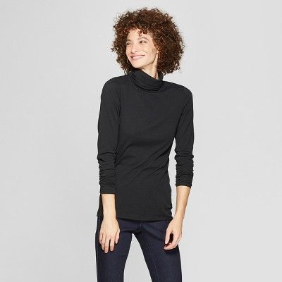 Women's Long Sleeve Fitted Turtleneck - A New Day™ | Target