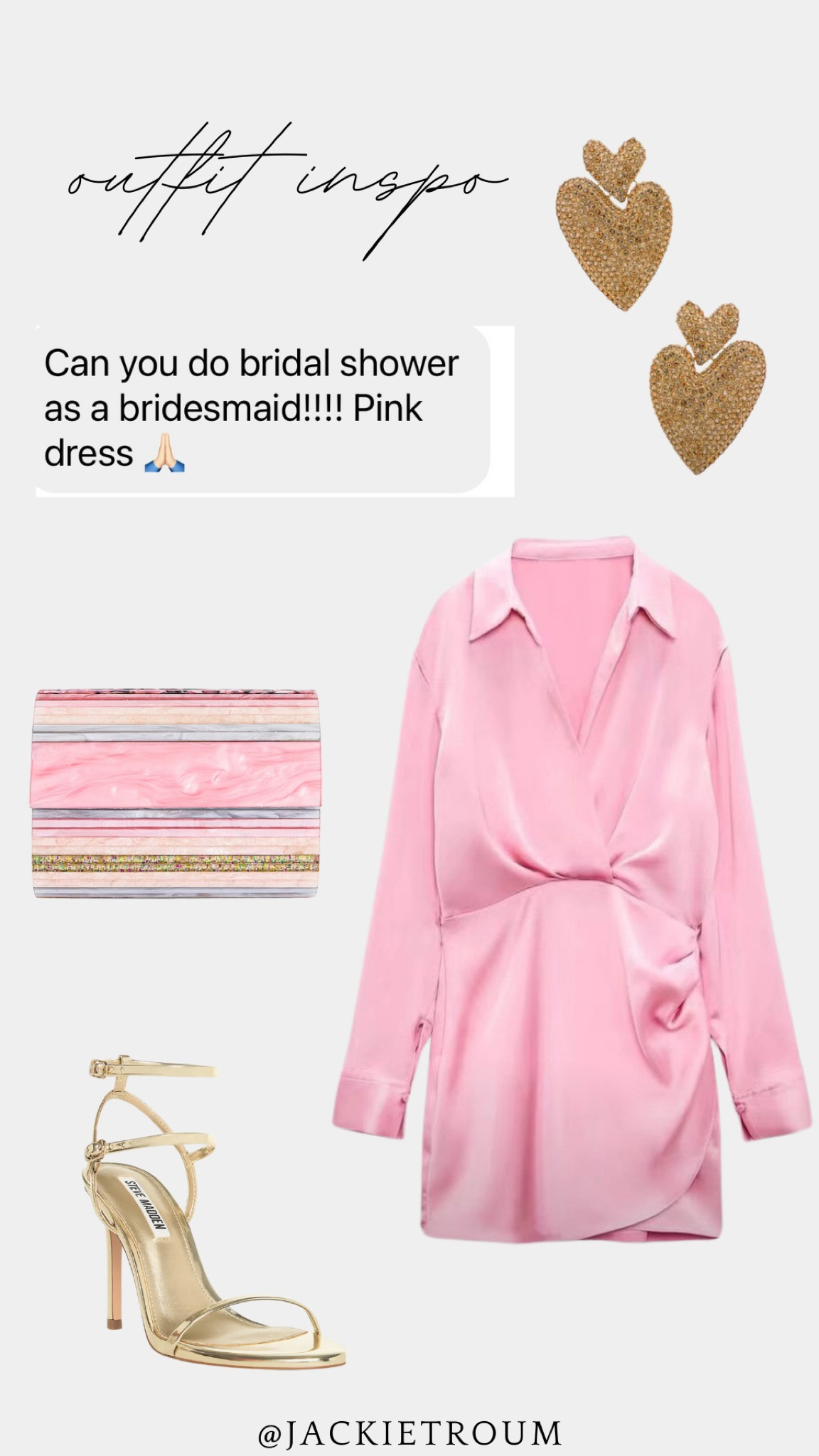 Bridal Shower, but make it casual cocktail 🙃.

Satin Shirt Dress: Chic Wish
Clutch Bag: Olga Berg
Heart Earrings: Lovers and Friends
Ankle Strap Heeled Sandals: Steve Madden

#LTKitbag #LTKSeasonal #LTKwedding