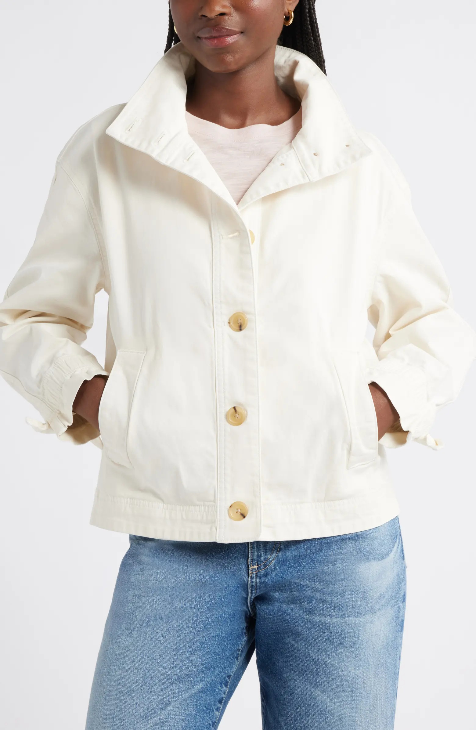 Caslon® Cotton Stretch Twill Swing Jacket | Nordstrom | Nordstrom
