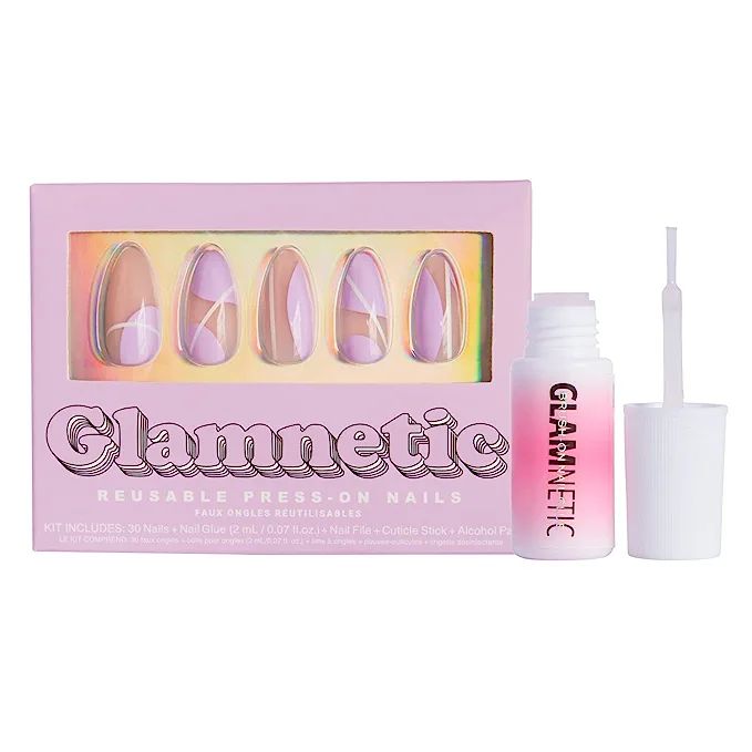 Amazon.com: Glamnetic Press On Nails - Purple Power and Brush On Nail Glue | Glossy, Semi-Transpa... | Amazon (US)