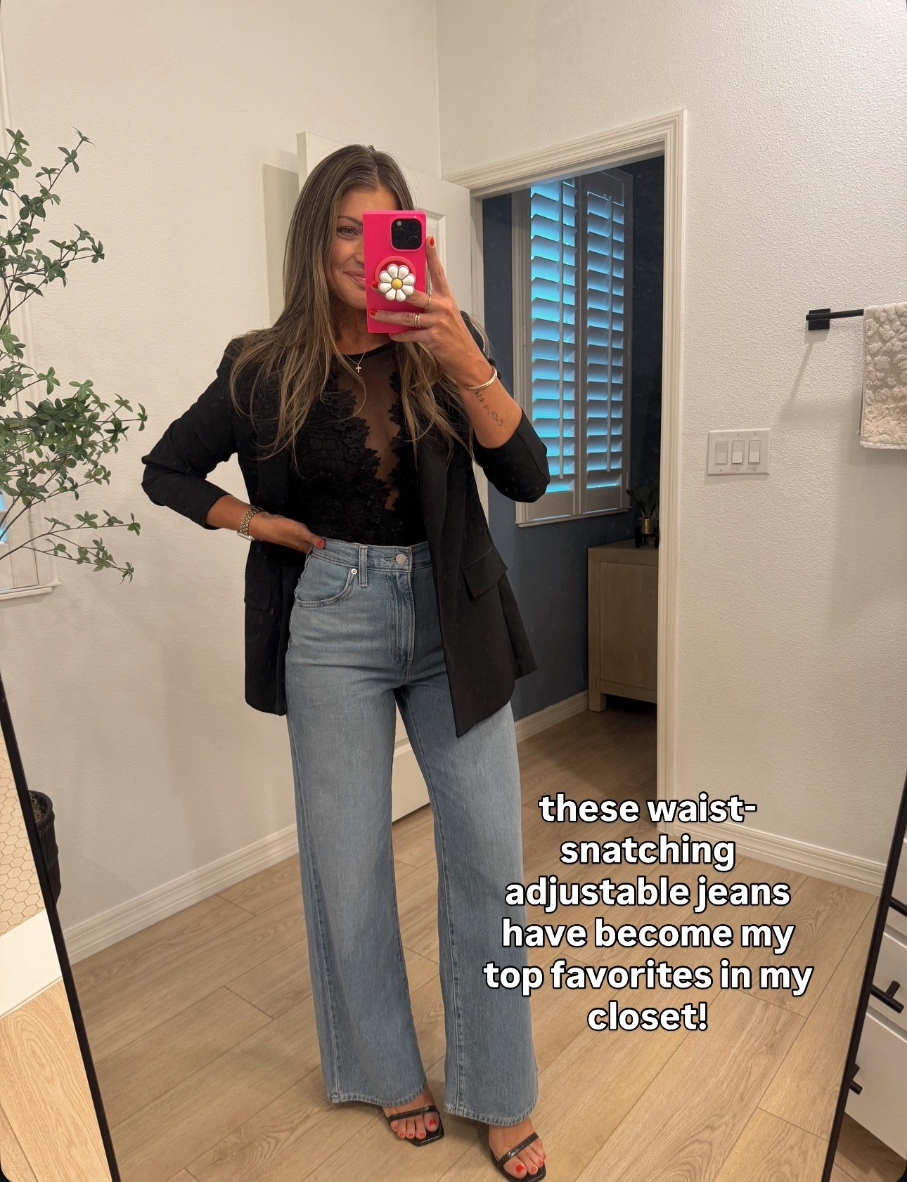 XS bodysuit / S blazer (closet staple!!!!) / true to size 2/26 jeans 