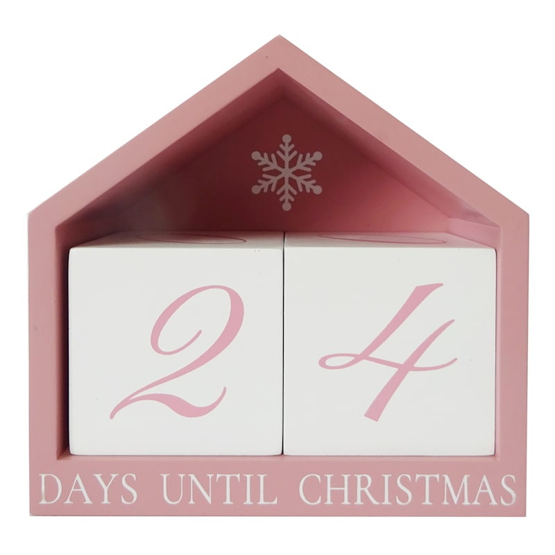 Pink Christmas Countdown Calendar, 6" | At Home