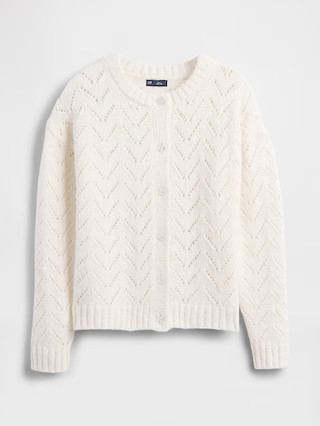 Fuzzy Pointelle Cardigan | Gap (US)