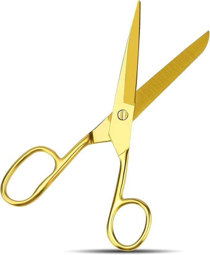 Gold Scissors for Office Multipurpose Stylish: 7 inch - Comfort Grip - Stainless Steel - Scissors... | Amazon (US)
