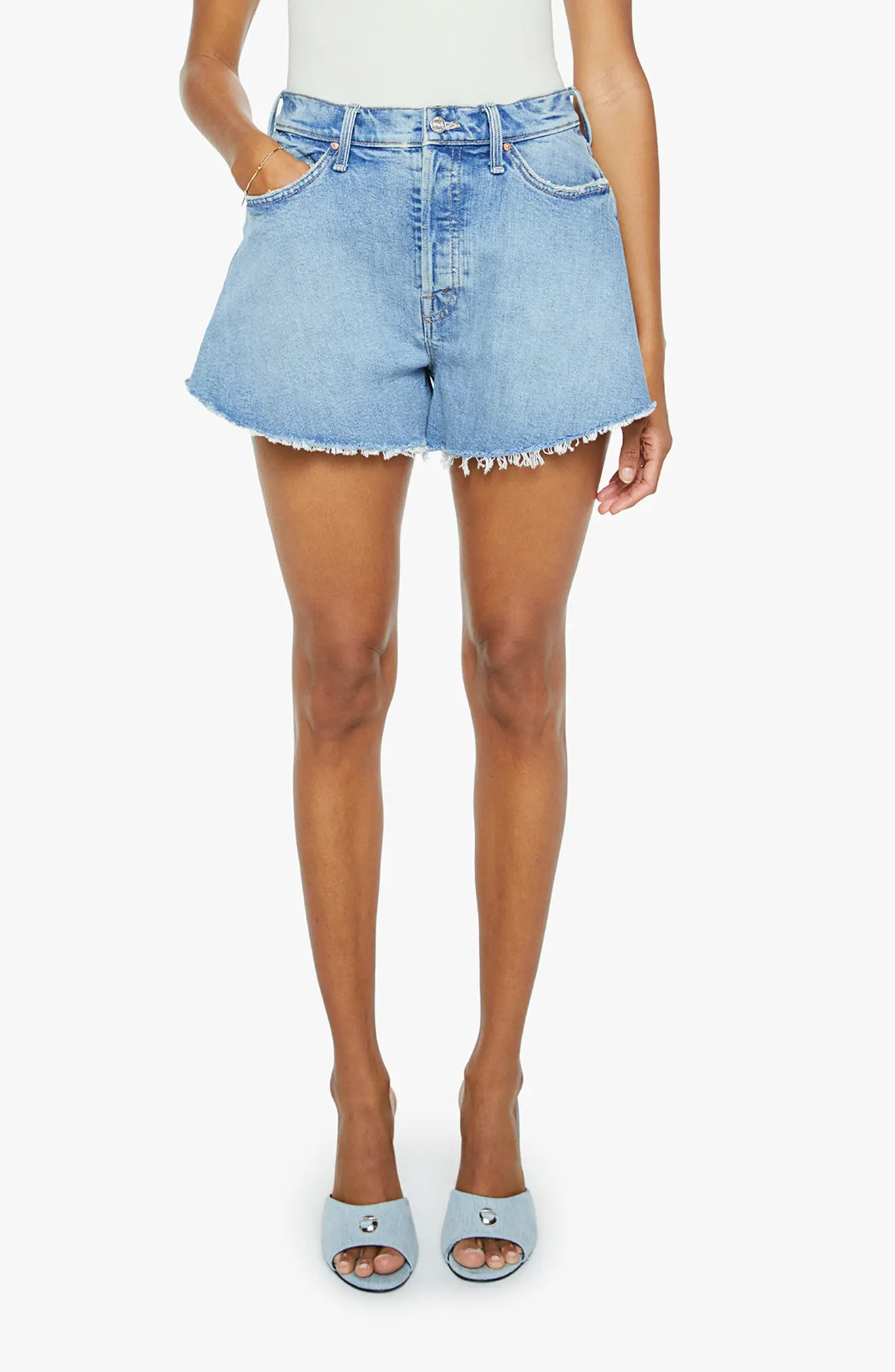 The Flutter Fray Hem Denim Shorts (Women) | Nordstrom | Nordstrom