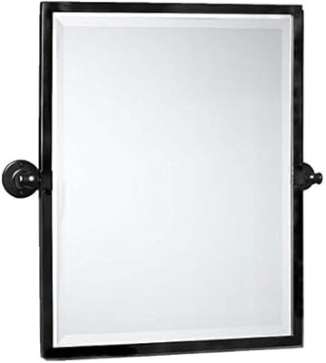 TEHOME Black Metal Framed Pivot Rectangle Bathroom Mirror Tilting Beveled Vanity Mirrors for Wall... | Amazon (US)
