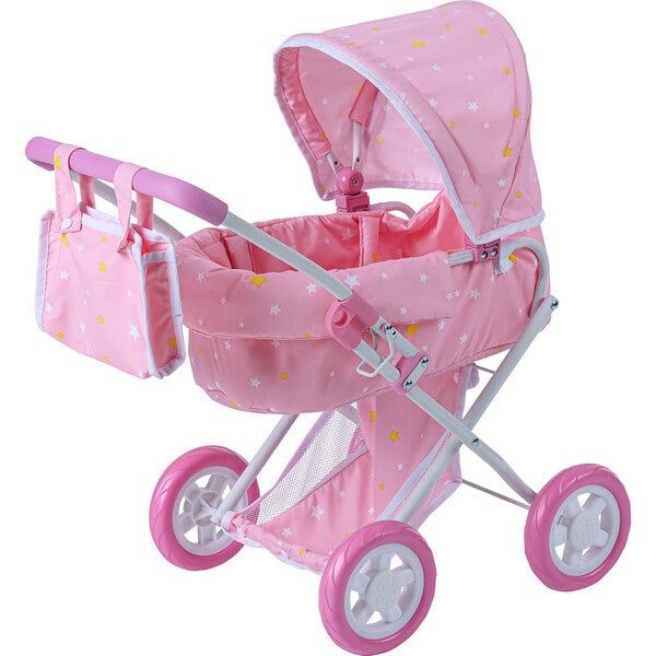 Stars Princess Deluxe Baby Doll Stroller, Pink/White - Teamson Kids Dolls & Doll Accessories | Ma... | Maisonette